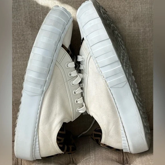 FENDI FORCE White Canvas Women's Sneakers - Picture 10 of 15